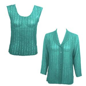1827 - Combo Crush Georgette - Blouse/Sleeveless  Solid Seafoam Set #11 - One Size Fits Most