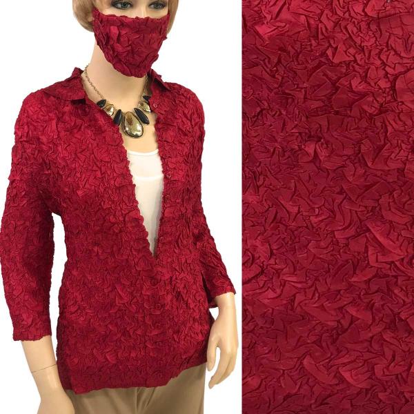 Wholesale 1831 - Origami Blouses Solid Burgundy - One Size Fits Most