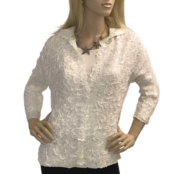 Wholesale 1831 - Origami Blouses White  - One Size Fits Most