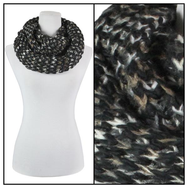 wholesale Infinity Scarves - Chevron Knit 4076* Black - 