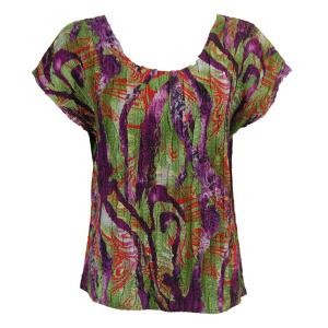 1904 - Magic Crush Cap Sleeve Tops P19 - Multi Abstract - One Size Fits  (S-L)
