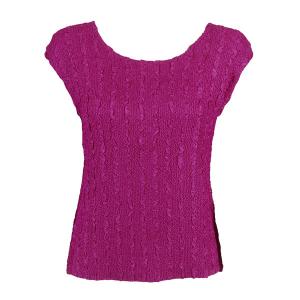 1904 - Magic Crush Cap Sleeve Tops Solid Magenta-B - One Size Fits Most