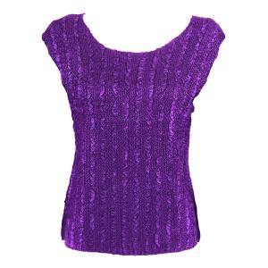 1904 - Magic Crush Cap Sleeve Tops Solid Purple-B - One Size Fits Most