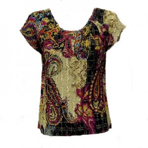 1904 - Magic Crush Cap Sleeve Tops 122 - Paisley and Plaid  - One Size Fits  (S-L)