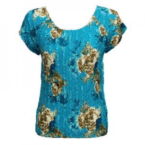 1904 - Magic Crush Cap Sleeve Tops 304 - Multi Floral - One Size Fits  (S-L)