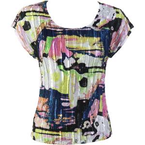 1904 - Magic Crush Cap Sleeve Tops 5808 - Multi Abstract - One Size Fits  (S-L)