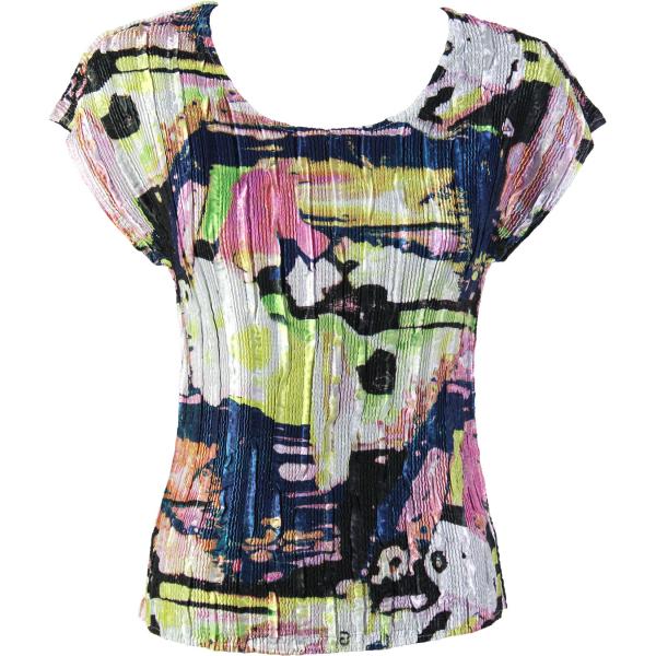 Wholesale 1904 - Magic Crush Cap Sleeve Tops 5808 - Multi Abstract - One Size Fits  (S-L)
