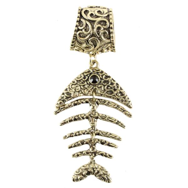 wholesale 1905 - Scarf Pendants #088 Gold Fishbone (Hinged Tube)(MB) - 