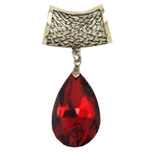 1905 - Scarf Pendants #S565 Red Crystal Teardrop - 