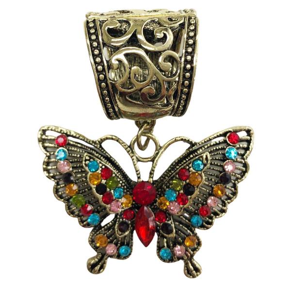 1905 - Scarf Pendants #010 Butterfly (Hinged Tube) - 