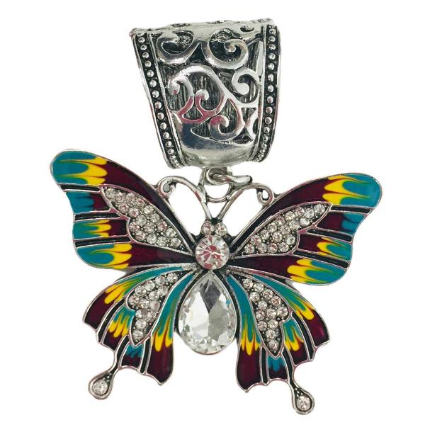 1905 - Scarf Pendants #164 Butterfly Pendant (Hinged Tube) - 