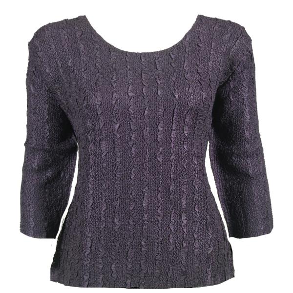 Wholesale 1906 - Magic Crush Three Quarter Sleeve Tops Solid Dark Eggplant-B Two Ply - One Size Fits  (S-L)