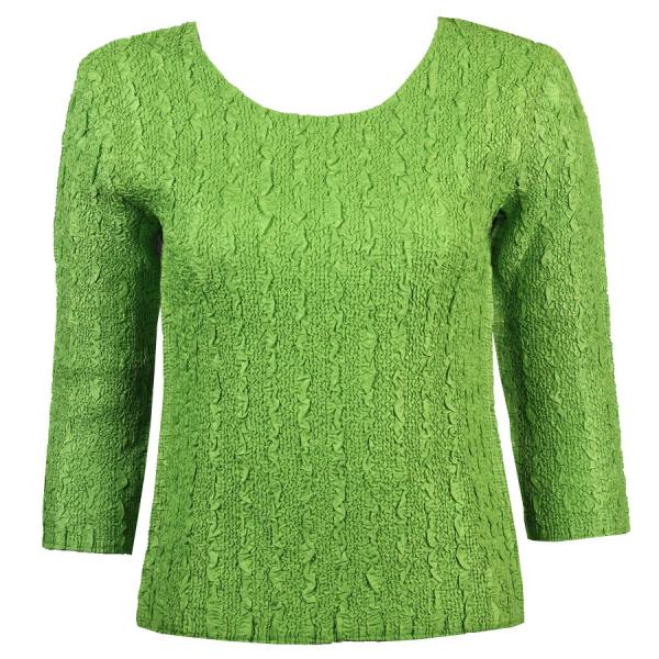 Wholesale 1906 - Magic Crush Three Quarter Sleeve Tops Solid Green-B Two Ply - One Size Fits  (S-L)