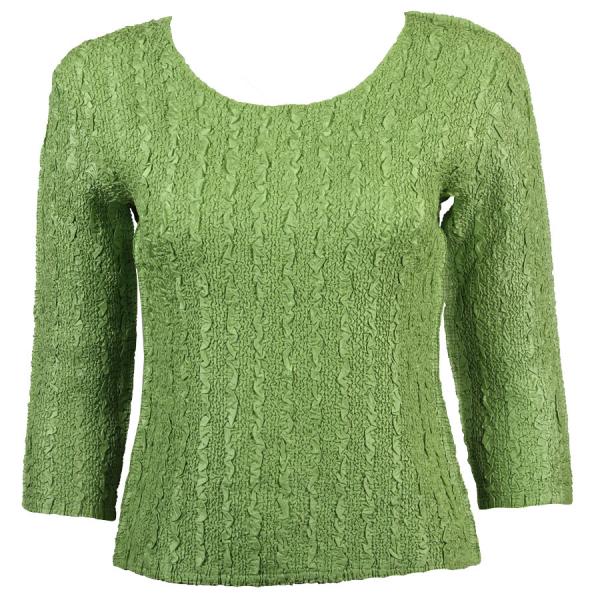 Wholesale 1906 - Magic Crush Three Quarter Sleeve Tops Solid Green Apple-B Two Ply - One Size Fits  (S-L)