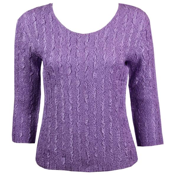 Wholesale 1906 - Magic Crush Three Quarter Sleeve Tops Solid Light Orchid-B Two Ply - One Size Fits  (S-L)