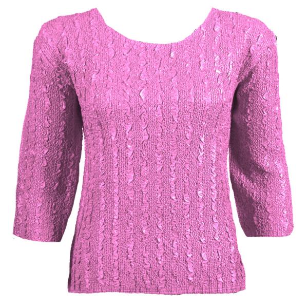 Wholesale 1906 - Magic Crush Three Quarter Sleeve Tops Solid Dusty Rose-B Two Ply - Plus Size Fits (XL-2X)