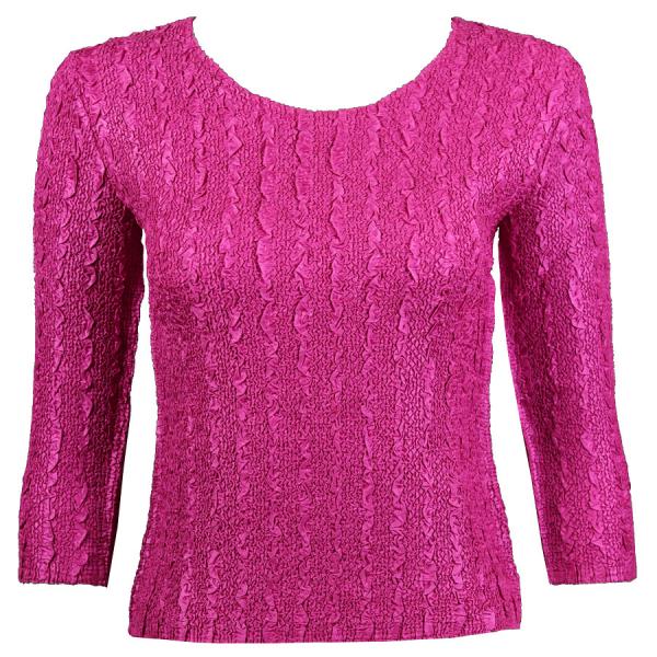 Wholesale 1906 - Magic Crush Three Quarter Sleeve Tops Solid Orchid-B Two Ply - Plus Size Fits (XL-2X)