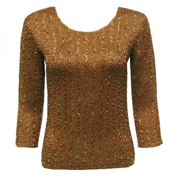 Wholesale 1906 - Magic Crush Three Quarter Sleeve Tops Solid Antique Bronze-A - One Size Fits  (S-L)
