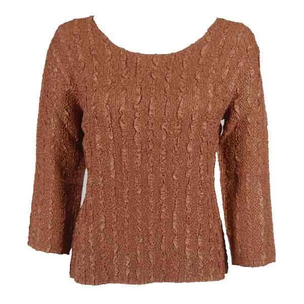 Wholesale 1906 - Magic Crush Three Quarter Sleeve Tops Solid Brass-A - One Size Fits  (S-L)