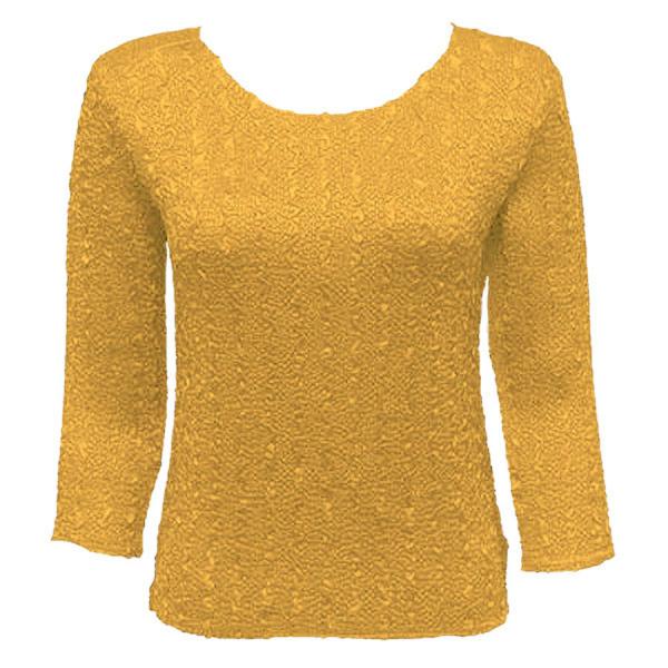 Wholesale 1906 - Magic Crush Three Quarter Sleeve Tops Solid Gold-A - One Size Fits  (S-L)