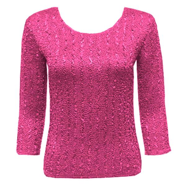 Wholesale 1906 - Magic Crush Three Quarter Sleeve Tops Solid Magenta-A - One Size Fits  (S-L)