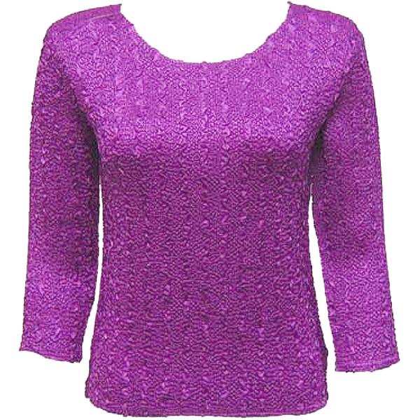 Wholesale 1906 - Magic Crush Three Quarter Sleeve Tops Solid Orchid-A - One Size Fits  (S-L)