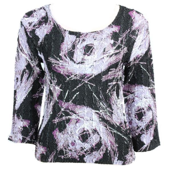 Wholesale 4537 - Quilted Reversible Vests  Brushstrokes Black-Purple - One Size Fits  (S-L)