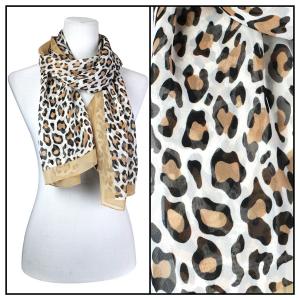 Silky Dress Scarves - 1909 CH03 Cheetah Camel - 