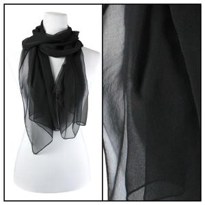 Silky Dress Scarves - 1909 S04 Solid Black - 