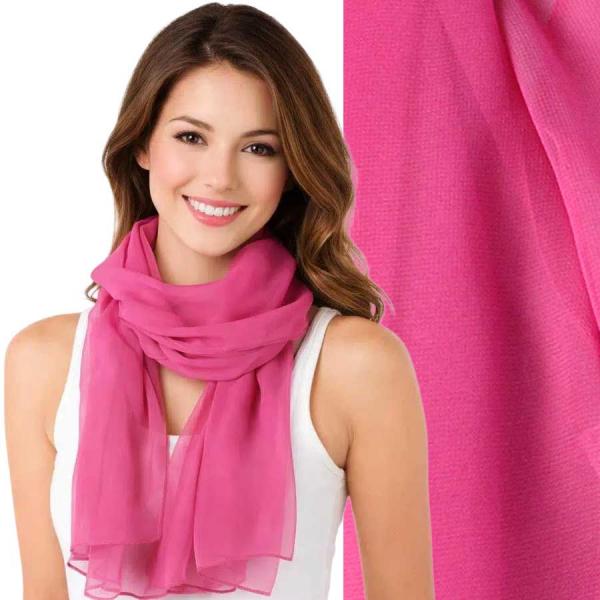 Wholesale 1909/T - Silky Dress Scarves  S/05<br>Solid Magenta  - 18