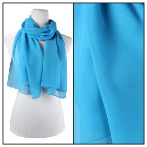 1909 - Silky Dress Scarves S08<br>Solid Turquoise <br>Silky Dress Scarf - 