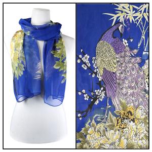 Silky Dress Scarves - 1909 PC02 Peacock - Royal  - 