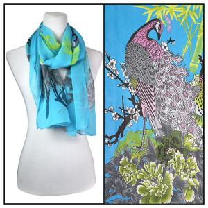 Silky Dress Scarves - 1909 PC09 Peacock Turquoise MB - 