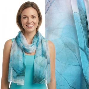 1909/T - Silky Dress Scarves  Lo/07 <br>Lotus Teal-Pink  - 18