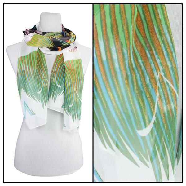 wholesale 1909 - Silky Dress Scarves BB04<br>Big Butterfly White-Multi<br>Silky Dress Scarf - 