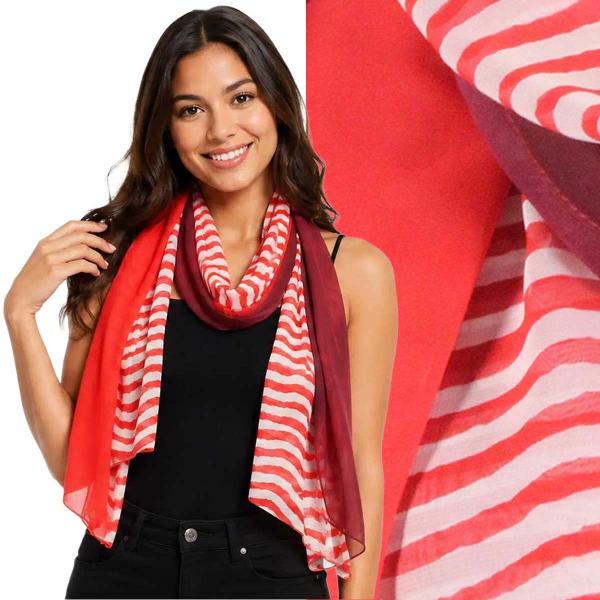 wholesale 1909/T - Silky Dress Scarves  Red MB - 