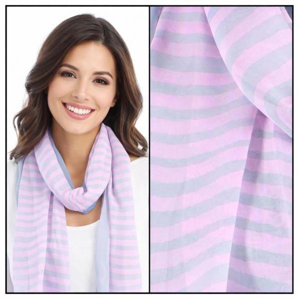 wholesale 1909/T - Silky Dress Scarves  N113/10 <br>Light Pink Striped
(MB) - 18