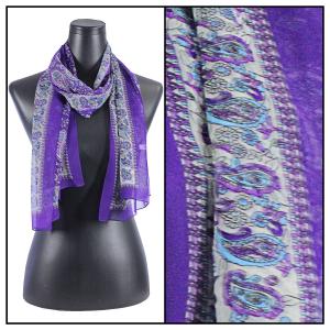 Silky Dress Scarves - 1909 PA06 Paisley Purple - 