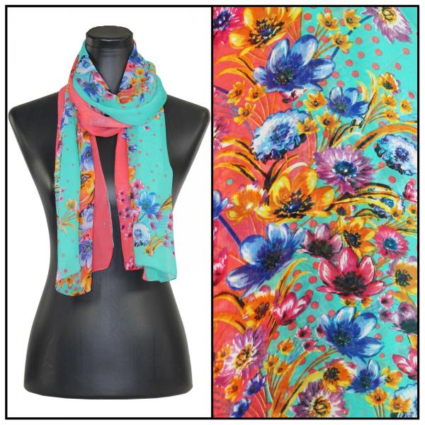 wholesale 1909 - Silky Dress Scarves 015 - Coral Mix<br> Silky Dress Scarf - 