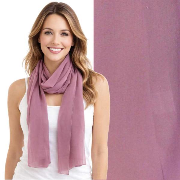 Wholesale 1909/T - Silky Dress Scarves  S09 <br>Solid Dusty Purple - 18