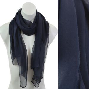 Silky Dress Scarves - 1909 S23 Solid Navy - 