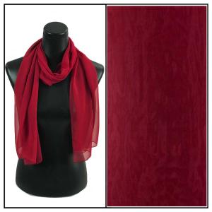 Wholesale  S24<br>Solid Burgundy <br>Silky Dress Scarf - 