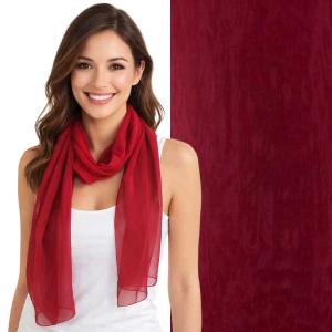 Wholesale 1909/T - Silky Dress Scarves  S24 <br>Solid Burgundy  - 18