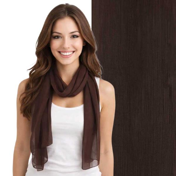 Wholesale 1909/T - Silky Dress Scarves  S28 <br>Solid Dark Brown - 18