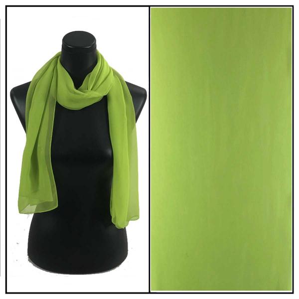 wholesale 1909 - Silky Dress Scarves Solid Lime Green S29 - 