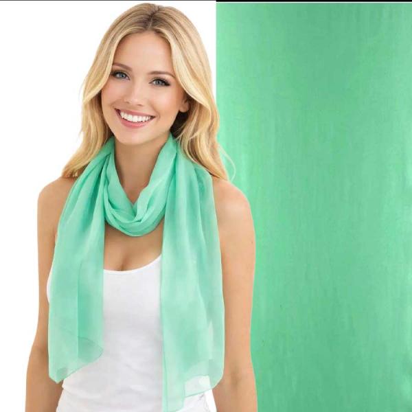 Wholesale 1909/T - Silky Dress Scarves  S30 <br> Solid Mint - 18