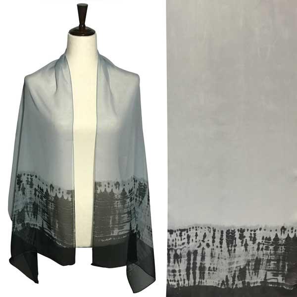 wholesale 1909 - Silky Dress Scarves A037 Grey<br>
Grey with Abstract Design Silky Dress Scarf - 