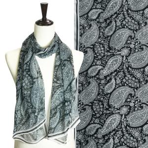 Wholesale 1909 - Silky Dress Scarves PAIS02 - Paisley Grey/Black - 