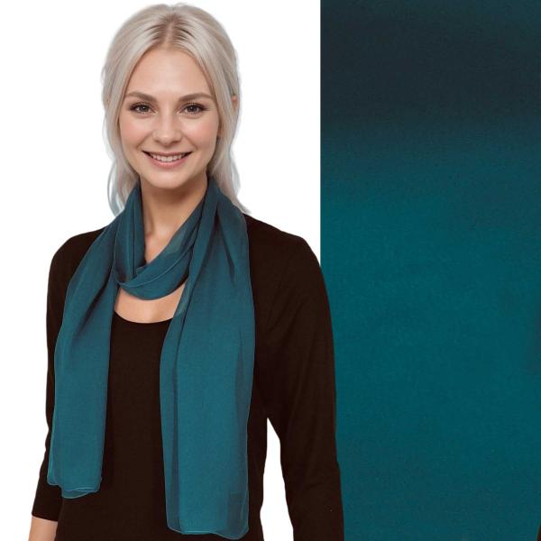 wholesale 1909/T - Silky Dress Scarves  S0/2 <br>Solid Teal  - 18