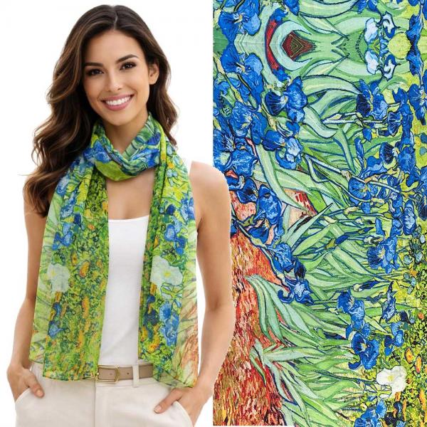 wholesale 1909/T - Silky Dress Scarves  ART/02<br>
Jonquils - 19' x 60